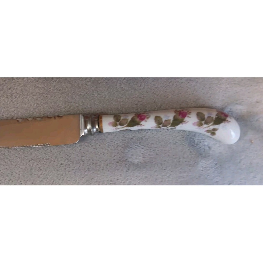 A.E. Lewis & Co‎ Floraine Sheffield England Decorative Cake Knife Rose Bud READ - Picture 3 of 10